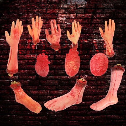 Horror Halloween Props Bloody Hand Haunted Party Decoration Fake Hand Finger Leg Foot Heart Halloween House Decoration Supplies ► Photo 1/3