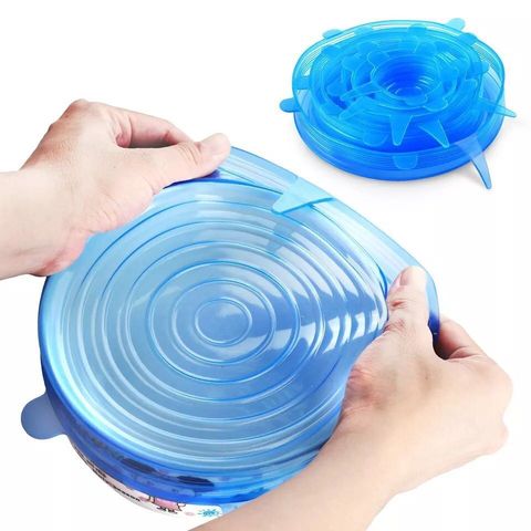 6pcs Reusable silicon stretch lids universal lid Silicone food wrap bowl pot lid silicone cover pan cooking Kitchen Stoppers ► Photo 1/6