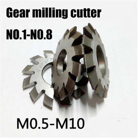 8PCS NO.1-NO.8 M0.4 M0.5 M0.6 M0.7 M0.8 M1 M1.25 M1.5 M2 M3 M4 Modulus PA20 Degrees HSS Gear Milling cutter Gear cutting tools ► Photo 1/6