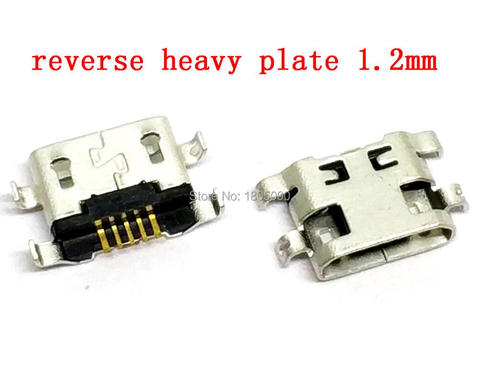 50pcs Micro USB Connector 5pin reverse heavy plate 1.2mm Flat mouth without curling side Female For HUAWEI G7 Lenovo Mini USB ► Photo 1/4