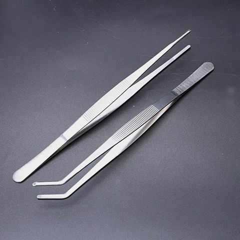 7 Sizes Barbecue Food Tong Stainless Steel Straight Curved Tweezer Toothed Tweezer Home Medical Garden Kitchen BBQ Tool 2Pcs/set ► Photo 1/6