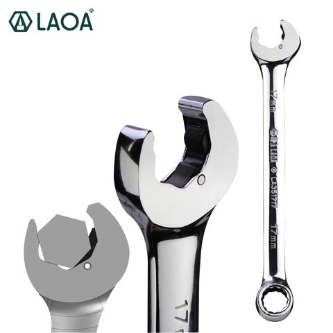 LAOA Popular Dual-use Open End Wrench Ratchet Wrench and Plum End CR-V Material Anti-slip Labor-saved Spanner for Repairing ► Photo 1/6
