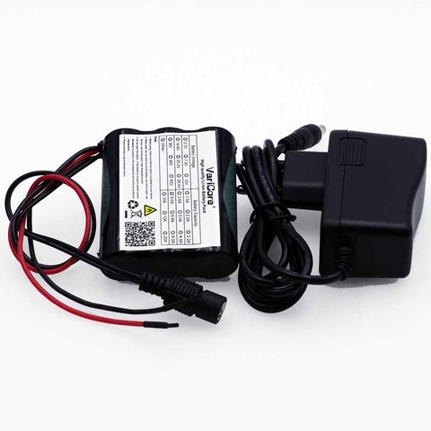 VariCore 12 V 2600 mAh 18650 Li-ion Rechargeable battery Pack for 35W LED Lamp CCTV Camera 2.6A Batteries + 12.6V 1A Charger ► Photo 1/1