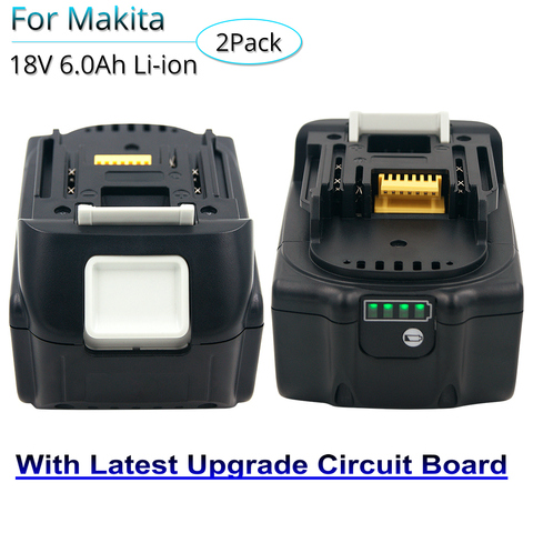 2PCS 18V 6000mAh Li-ion Power Tool Rechargeable Battery for Makita BL1830 LXT400 BL1850 BL1860 With Latest Upgrade Circuit Board ► Photo 1/6
