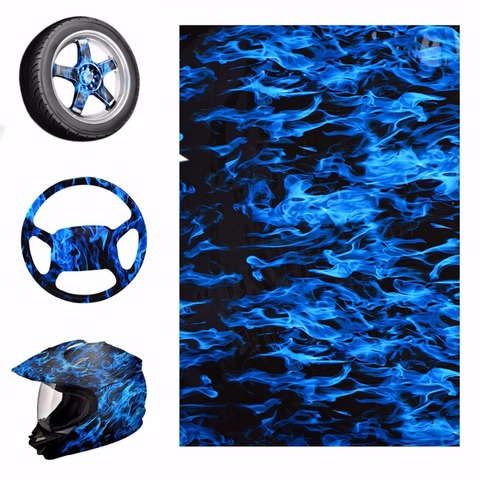 Blue Fire Style Hydrographic Water Film PVA Water Transfer Printing Films Motorbike Helmet Decor Decal 50x100cm ► Photo 1/4