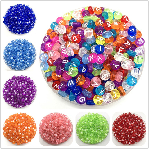 100pcs 7mm Letter Beads Colorful Mix Oval Shape 26 Alphabet Charms DIY Beads For Bracelet Necklace Jewelry Making ► Photo 1/6