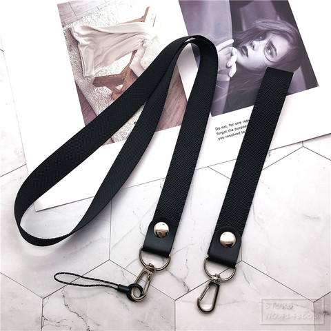 Lanyard neck strap for id card Holders with black Lanyards Office Neck Strings/Strap USB Camera MP3 DIY phone hang Slings rope ► Photo 1/6