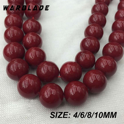 Natural Stone Round Dark Red Coral Beads Loose Beads 4mm 6mm 8mm 10mm 12mm 14mmFor DIY Bracelet Necklace Jewelry Making Finding ► Photo 1/5