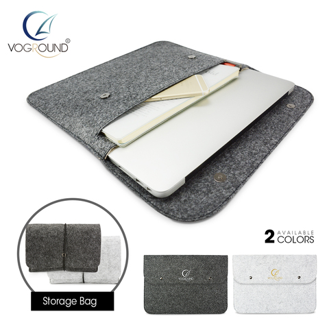 Wool Felt Laptop Notebook Bag Pouch Case for Macbook Air 11 13 12 15 Pro 13.3 15.4 Retina Unisex Liner Sleeve for Xiaomi HP Dell ► Photo 1/6
