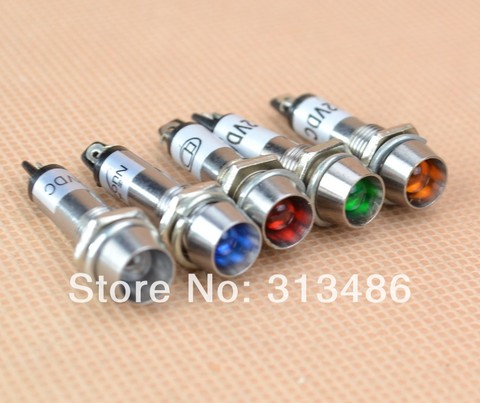 100pcs 8mm LED Dashboard Warning Indicator Signal Light Lamp signal indicator light pilot lamp signal light  220V 12V 24V ► Photo 1/1