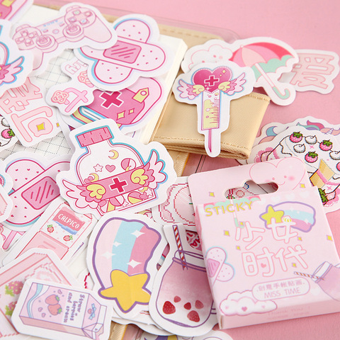 Pink Girlhood Mini Paper Sticker Decoration Diy Ablum Diary Scrapbooking Label Sticker Kawaii Japanese Stationery Stickers ► Photo 1/6