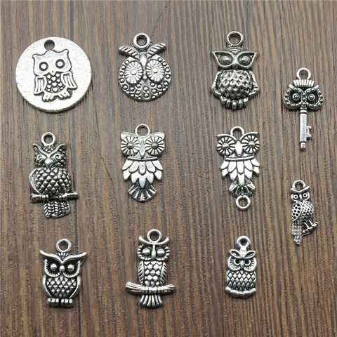 20pcs Owl Charms Antique Silver Color Owl Charms Pendants For Bracelets Small Owl Charms Making Jewelry ► Photo 1/2