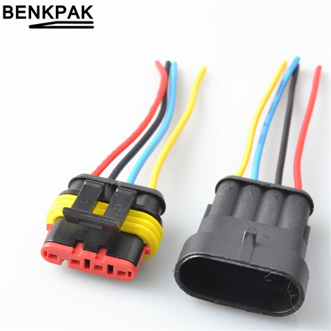 4P Auto wire connector 4 Way auto connector Male & Female Waterproof Electrical Connector Plug with cable ► Photo 1/6