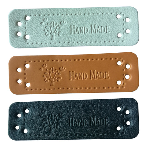 Hand made leather tags for clothing DIY accessories for gift handcraft leather label for handmade clothes labels with tree logo ► Photo 1/6