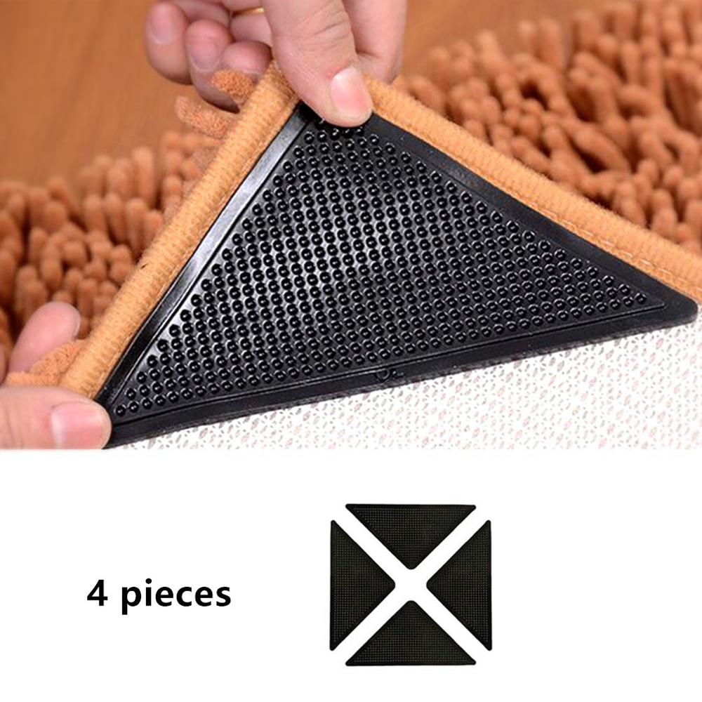 4pcs/Set Reusable Washable Rug Carpet Mat Grippers Non Slip Silicone Grip  For Home Bath Living Room - AliExpress