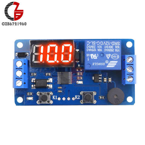 DC 12V LED Digital Time Delay Relay Module Timer Relay Time Control Switch Trigger Timing Board PLC Automation Car Buzzer ► Photo 1/6