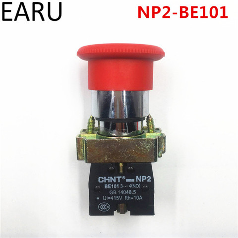 1pcs EARU NC NO momentary latching 22mm Red Mushroom Emergency Stop Push Button Switch 600V 10A NP2-BE101 Equipment Lift Elevat ► Photo 1/4