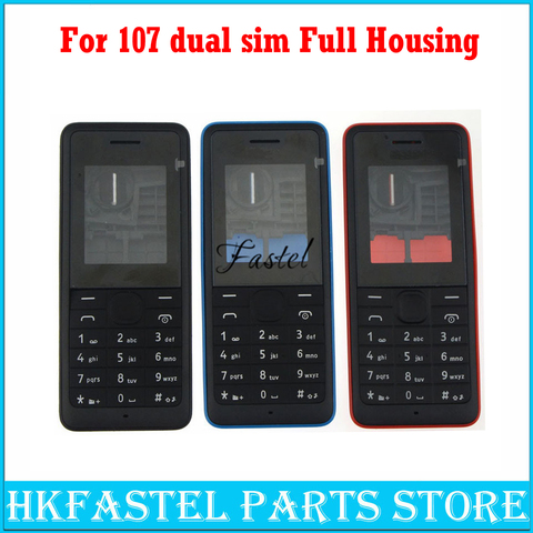 For Nokia 107 dual sim BLACK/RED/BLUE High Quality New Full Complete Mobile Phone Housing Cover Case + Keypad + Tools ► Photo 1/5