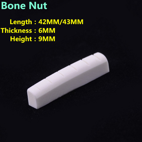 1 Piece  GuitarFamily Real Slotted  Bone Nut For Folk  Acoustic Guitar / Electric Guitar   42MM/43MM*6MM*9MM ► Photo 1/4