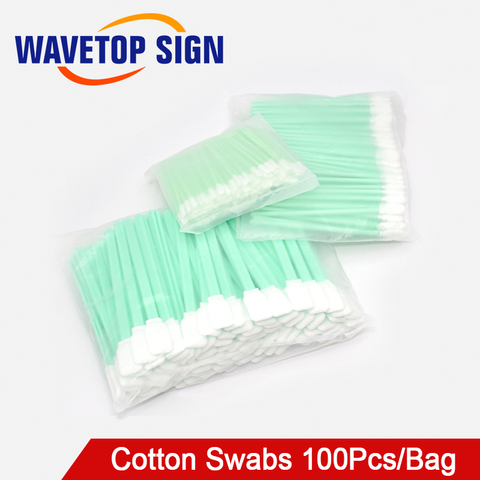 100Pcs/Bag Non Woven Cotton Swabs Dust-free Anti-static Cleaning Q-tips For Fiber Laser Machine Focus Lens Protection Windows ► Photo 1/6