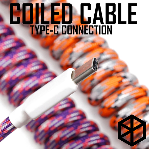 nylon usb c port coiled Cable wire Mechanical Keyboard GH60 USB cable type c USB port for poker 2 GH60 keyboard kit DIY ► Photo 1/6