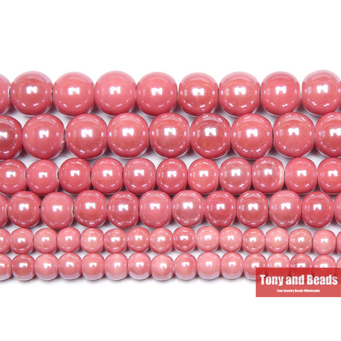 Free Shipping Porcelain Beads Shining Ceramics Round Loose Beads Pick Colour For Jewelry ► Photo 1/1