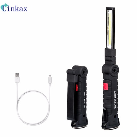 5 Modes COB LED Work Light USB Rechargeable Magnetic Torch Flexible Inspection Lamp Worklight for Camping Ligh built-in battery ► Photo 1/6