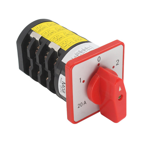 Electric rotary cam changeover switch HZ5-20 M08 2 Position 380V 4KW 20A ► Photo 1/1