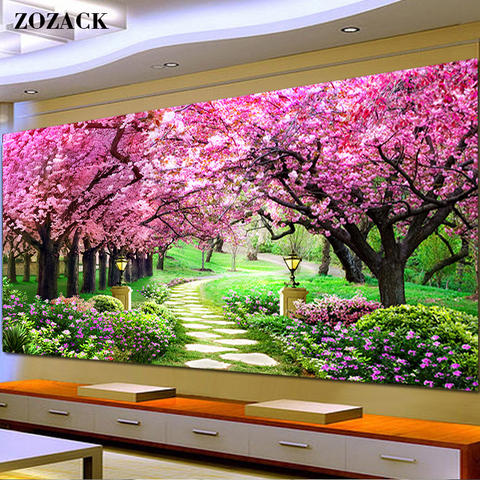DMC chinese cross stitch kits Cherry blossom garden Pattern printed on the embroidered cloth counted embroidery sets needlework ► Photo 1/6