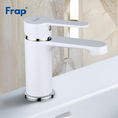 Frap Modern White Basin Faucet Bathroom Brass Sink Tap Deck Mounted Wash Faucets Mixer Water Taps Torneira Para Banheiro F1041 ► Photo 1/6