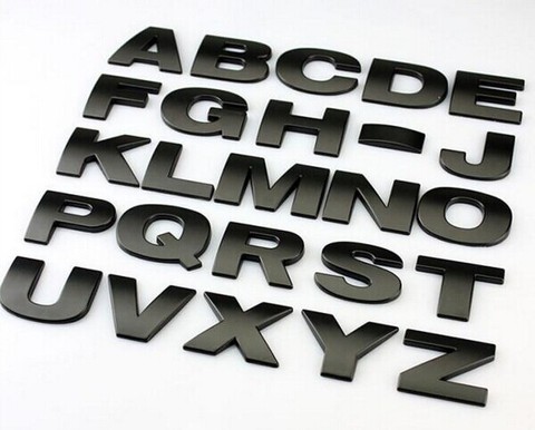 10 pcs/lot 3D Car Metal Stickers English Letters car Sticker A to Z and 0  to 9 Numbers black for option Hight quality badge - Price history & Review
