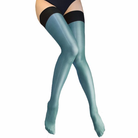 women shiny thigh high stockings Sexy oil flashing medias glitter ladies collant lolita stocking ► Photo 1/6