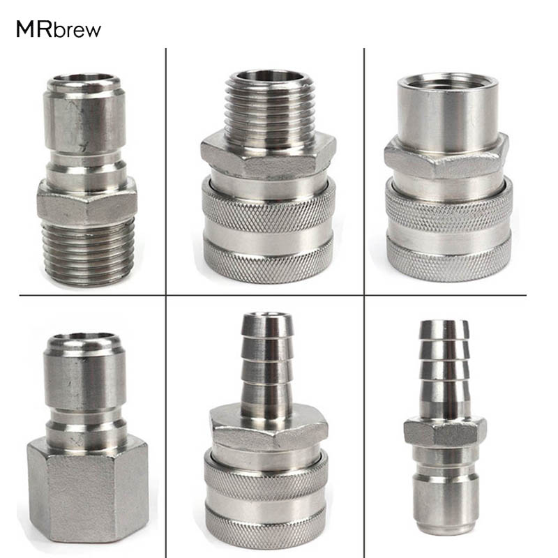 Stainless Male beer Quick Disconnect Set Homebrew Fitting 1/2"BSP