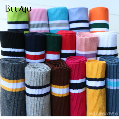 buulqo 80cm Cotton yarn dyed stripes stretch cuff DIY cotton knitted fabric for neckline hem, winter jacket,Clothing accessories ► Photo 1/3