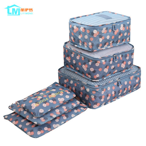 LIYIMENG 6Pcs/Set Travel Storage Bag Home Organizer Box For Clothes Tidy Pouch Suitcase Clothing Divider Container Outdoor Boxes ► Photo 1/6