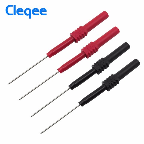 Cleqee P5009 4pcs Soft PVC Insulation Piercing Needle Non-destructive Multimeter Test Probes Red/Black ► Photo 1/4