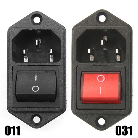 1PC IEC320 C14 AC Power Cord Inlet Socket Receptacle With Rocker Switch 250V 15A  SA172 P50 ► Photo 1/6