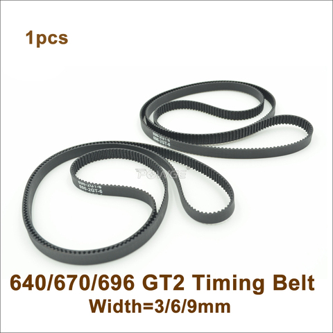 POWGE 640/650/660/670/696 2GT Timing Belt W=3/6/9mm Teeth 320/325/330/335/348 GT2 Closed-Loop Synchronous Belt 696-2GT ► Photo 1/6