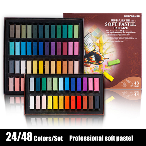 Art Painting Soft Color Chalk12/24/48 Colors/Set Professional Art Drawing Set Chalk Color Crayon Brush Stationery for Students ► Photo 1/6