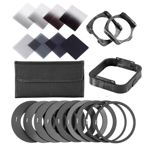 Zomei Gradient Neutral Density Complete & Gradual ND Square Filter Kit +Adapter rings for Cokin P Series SLR DSLR Camera Lens ► Photo 1/6