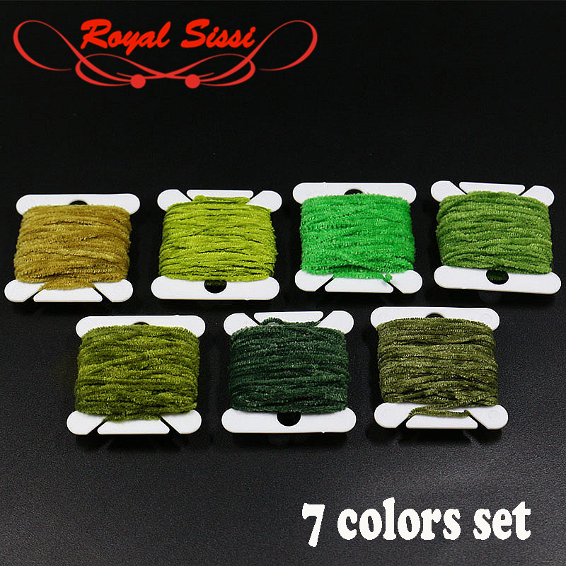 7cards fly tying micro Chenille yarn 7greenish colors set Rayon Chenille  fly tying materials Worms Leech Streamer fly tying yarn - Price history &  Review