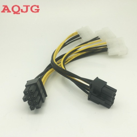 18cm 8Pin To Dual 4Pin Video Card Power Cord Y Shape 8 Pin PCI Express To Dual 4 Pin Molex Graphics Card Power Cable ► Photo 1/6