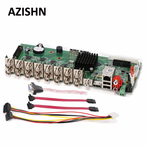 AZISHN 16CH 1080N Hi3521A DVR Main Board CCTV H.264 Network Video Recorder Hybrid AHD/CVI/TVI/CVBS NVR 5 in 1 DIY VGA HDMI ONVIF ► Photo 1/1