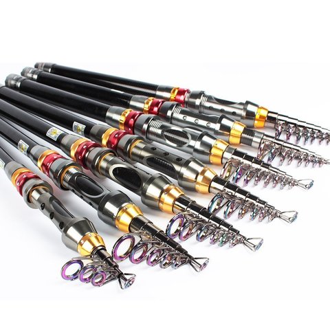 HiUmi 99% Carbon 1.8M - 3.6M Portable Telescopic Fishing Rod Spinning Fish Hand Fishing Tackle Sea Rod ► Photo 1/6