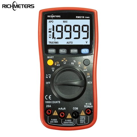 RM219 NCV LCD Digital Multimeter 19999 counts Auto Ranging AC/DC voltage meter  Ammeter Current Ohm Auto Power off ► Photo 1/1