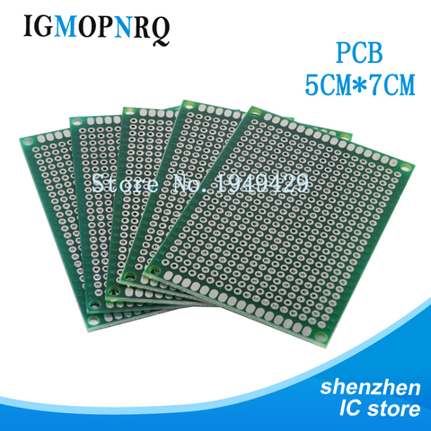 10pcs high quatity!! Double Side Prototype PCB diy Universal Printed Circuit Board 5x7cm ► Photo 1/3