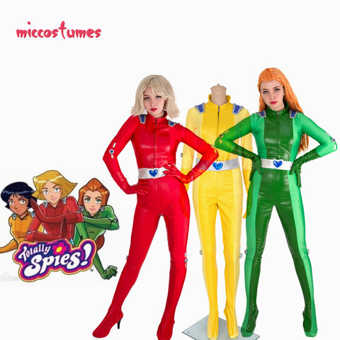 Clover Ewing Red Cosplay Costume Alex Alexandra Yellow Cosplay Sam Samantha Simpson Green Costume Superhero Spandex Bodysuit ► Photo 1/6