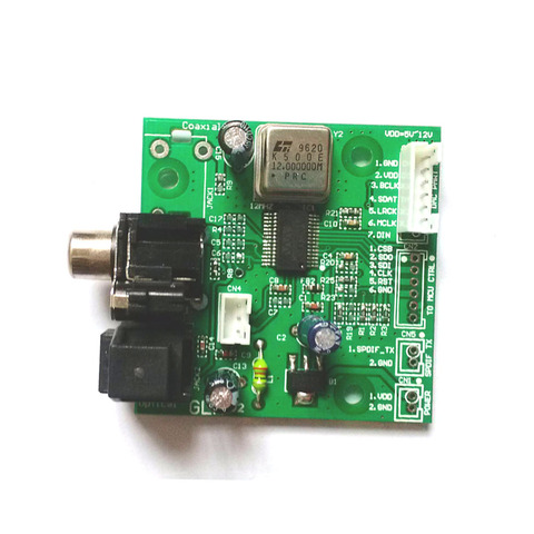 SPDIF coaxial fiber WM8805 receiver board, I2S output aligned output ► Photo 1/1
