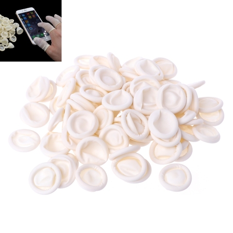 100pcs Disposable Latex Rubber Finger Cots Sets Fingertips Protector Gloves For Watch Repair New ► Photo 1/6