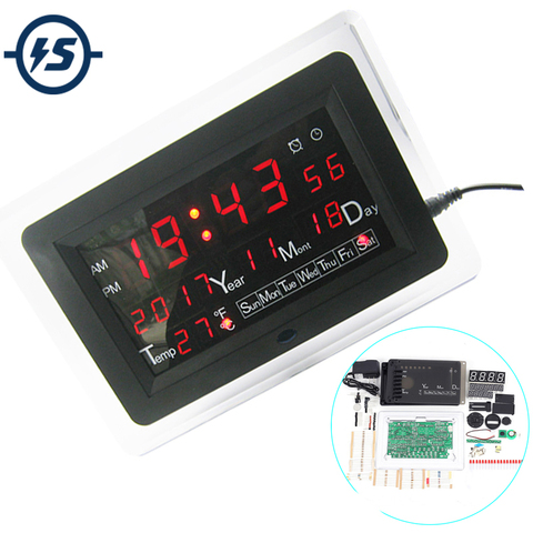 Red Green Blue ECL-1227 0.5 inch DIY Electronic Clock  DIY Kit Calendar Temperature English Panel Display DIY Electronic Clock ► Photo 1/6